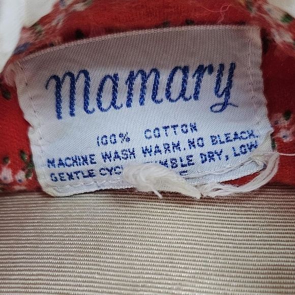 Vintage Mamary Cotton Long Night Gown Night Dress Sz Small VTG - Picture 4 of 5